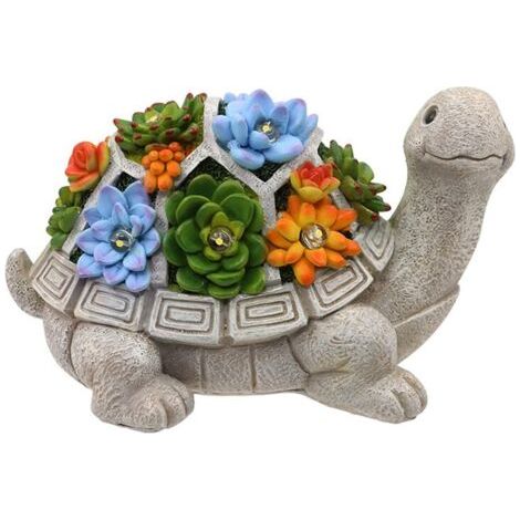 Pair - Ornement tortue solaire, résine synthétique, LED, multicolore (1/5)