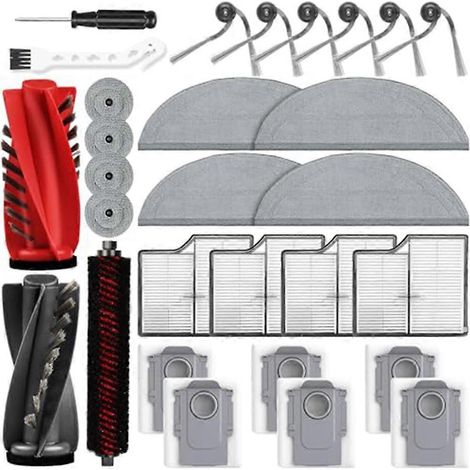 Pièces de rechange pour aspirateur robot Roborock Saros 10/G30 : brosse principale, sac à poussière, filtre et lingette de nettoyage. (1/5)