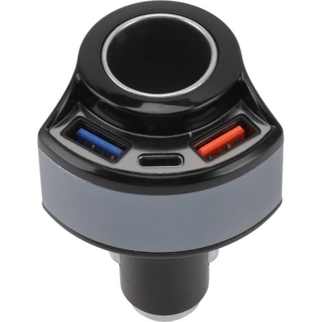 Schwarzes QC3.0 Schnellladegerät fürs Auto, 2,4 A, multifunktionaler USB-Zigarettenanzünderanschluss, zuverlässiges und sicheres Ladegerät (1/5)