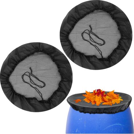 2 Filet pour Citerne de Pluie,80 cm Housse pour Tonneau de Pluie,Filet de Protection Tonneaus Réglable avec Cordon,Housse pour Tonneau récupérateur Eau de pluies,Protection Contre Moustiques Feuilles (1/5)