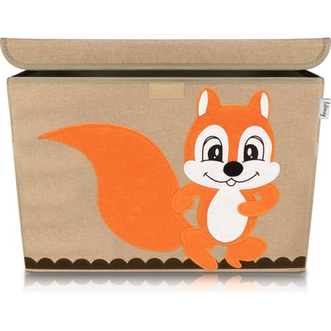 Boîte de rangement en tissu pour enfant grand modèle "écureuil" avec couvercle Lifeney (1/5)