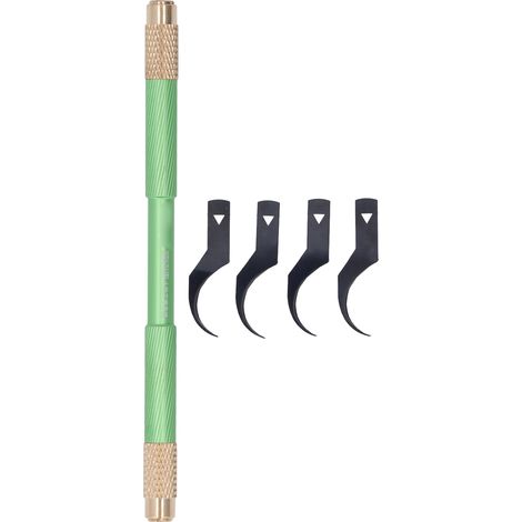 4 Lames de Réparation Fines avec Manche pour Outil d'Entretien BGA, Couteau Multifonction et Enlève-colle CPU, Vert (1/5)