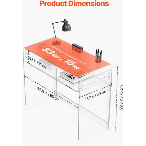 Table console en acrylique - 40 x 85 x 75 cm table d'appoint (1/5)