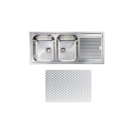 CM 011297SCSSX Zenith Lavello ad incasso 2 vasche con gocciolatoio destro Acciaio inox colore Acciaio inox (1/5)