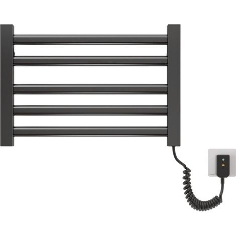 Sèche serviettes électrique mural pour salle de bain dimensions 550 x 350 mm avec température constante couleur grise modèle droit (1/4)