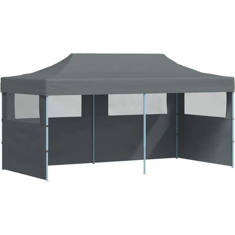 Tente de réception pliable avec parois 3x6 m anthracite