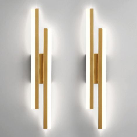 Lot de 2 appliques murales LED, lampe de chevet moderne, applique murale LED 16 W, éclairage décoratif d'intérieur, lumière blanche 6 000 K, 48 cm (1/5)