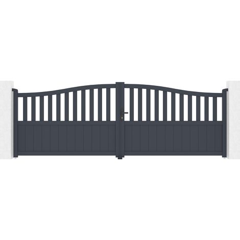 Puerta abatible 4m MEIJE H.140 aluminio gris