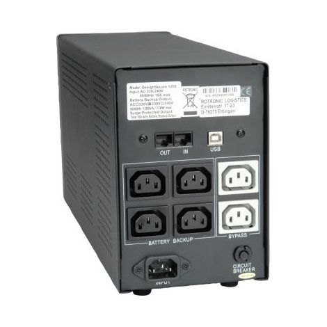 Onduleur Roline DesignSecure 1200 1200 VA 4 Ausgänge