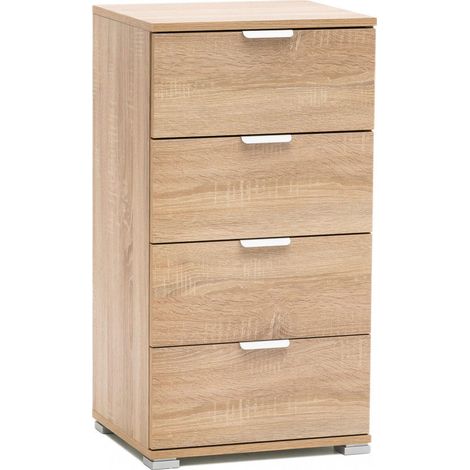 Cassettiera a 4 cassetti da interno camera da letto in legno nobilitato bilaminato Linea Classic - Legno naturale (1/4)