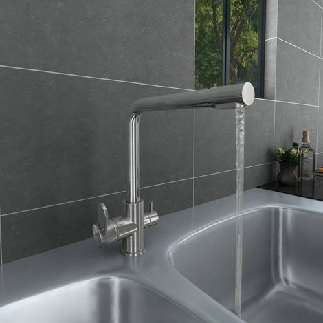 Valle Mono Kitchen Sink Mixer Tap - Stainless Steel (1/5)