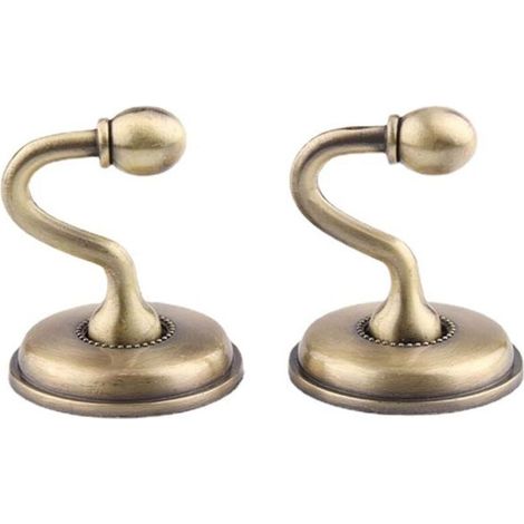 2Pcs Embrasses de Rideaux Crochets,Rideau Crochet en Bronze,Vintage U Support Mural Crochet pour Suspendre Les Rideaux,Chapeau, (1/4)