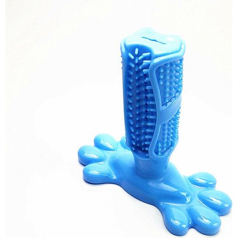 Bâton de brosse à dents pour chien Le masseur à mâcher pour chien nettoie efficacement le caoutchouc de morsure de chien de taille moyenne, bleu (M: 126 mm 125 mm) (1/4)