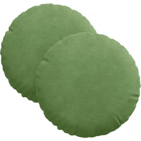 Maison Exclusive - Sitzkissen 2 pcs Hellgrün Ø30 x 13 cm Samt