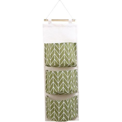 Pair Organiseur Suspendu avec 3 Poches, Organiseur Mural Pliable Sac de Rangement à Suspendre au Mur, Sac Suspendu pour Maison, Bureau, Chambre (1/5)