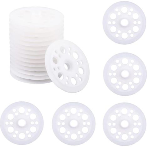 100 Unterlegscheiben aus Kunststoff, Polypropylen und Schaumstoff zur Befestigung und Unterstützung von Isolierplatten. (1/5)