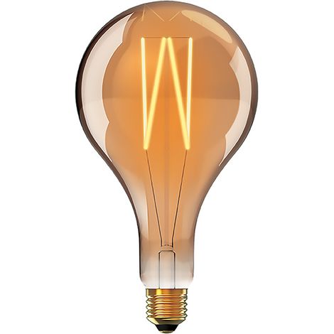 Luxram 703372083 Classic Deco LED GLS A160/M E27 Dimmable 230V 8W Warmwhite 1800K, Gold Finish, 5yrs Warranty
