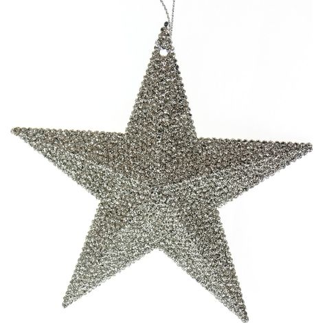 Kaemingk Bruchfester Weihnachtssternanhänger Champagner mit Glitter Ø 10,5 cm