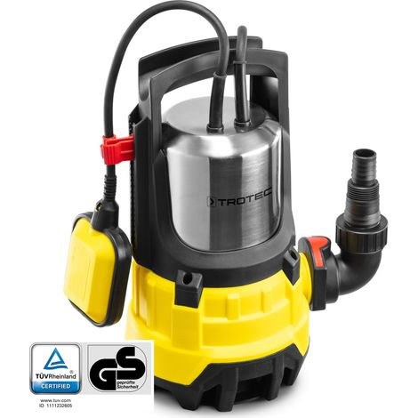 TROTEC Tauchpumpe TWP 9000 ES – Pumpe für Schmutzwasser – Fördermenge 15000 l/h, Leistung 900 Watt, Eintauchtiefe max. 7 m, Trockenlaufschutz, IPX8 (1/5)
