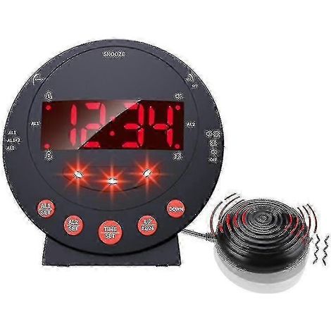 Ce réveil extra-puissant avec fonction vibration convient aux personnes ayant le sommeil profond et à celles souffrant de déficience auditive. (1/5)