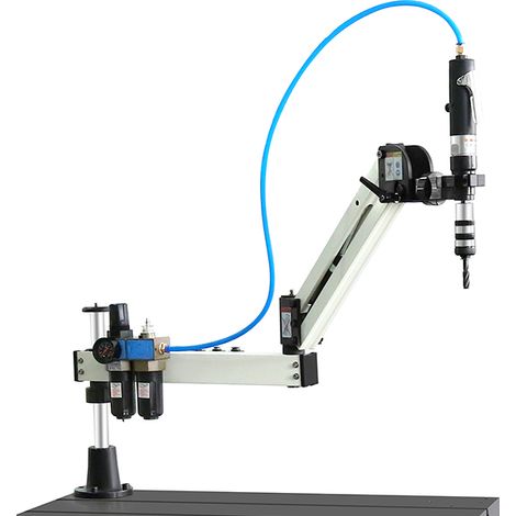Bras de taraudage pneumatique 400 rpm – Portée 900 mm – 6 douilles de taraudage dia. 19 – Pour travail horizontal et vertical – PTA1209HV – Mw-Tech