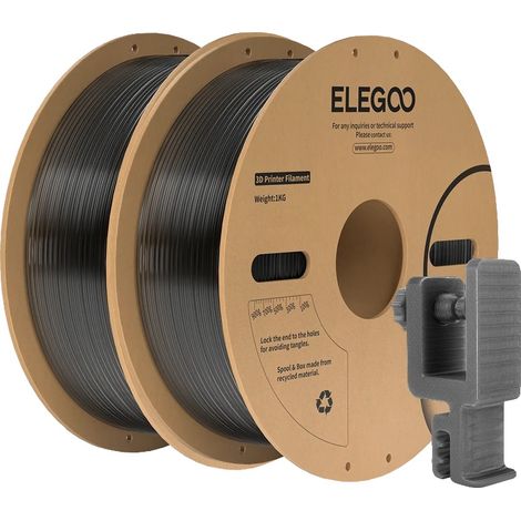 Filamento per stampa 3D, materiale in policarbonato, elevata resistenza agli urti, 2 kg, nero fumo. (1/2)