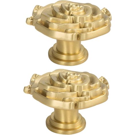 boutons de tiroir vintage en laiton doré rose pour armoires (1/5)
