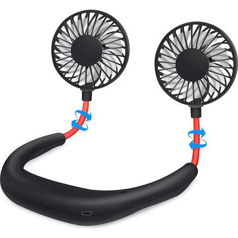 Ventilateur de cou portable mains libres USB, mini ventilateur de sport à suspendre, petit ventilateur de bureau idéal pour le bureau. (1/5)