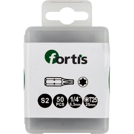 Bit zähhart 1/4" DIN3126 C6,3 T25x25mm 50er Pack FORTIS (1/5)
