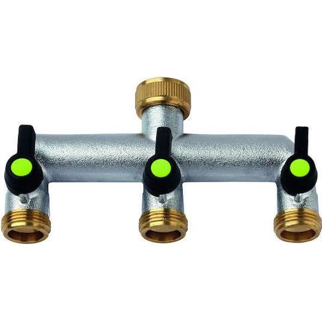 Robinet laiton 3 voies entre 3/4 sortie 3/4 - jardiboutique