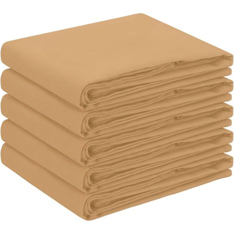 Table Cloth 5 pcs Oval Beige 130 x 180 cm Polyester vidaXL (1/5)