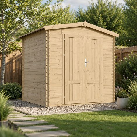TIMBELA M369F1 Caseta de Jardín Exterior de Madera 4.33 m², Cobertizo De Jardín Para Bicicletas Y Herramientas, Caseta De Almacenamiento Con Paredes De 19 mm, Sin Suelo (1/5)