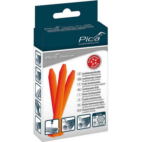 Pica Lumineszenzkreide Markierung Sechskant Classic120mm orange 12Stk 592/054