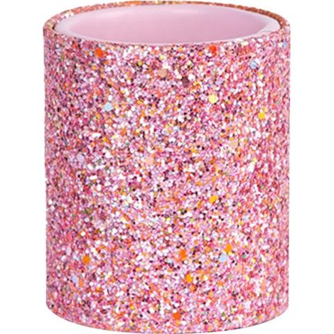 Pot à crayons en cuir synthétique à paillettes - Porte-pinceaux de maquillage brillant - Organisateur de crayons mignon - Support de rangement décoratif pour bureau à domicile - Rose (1/5)