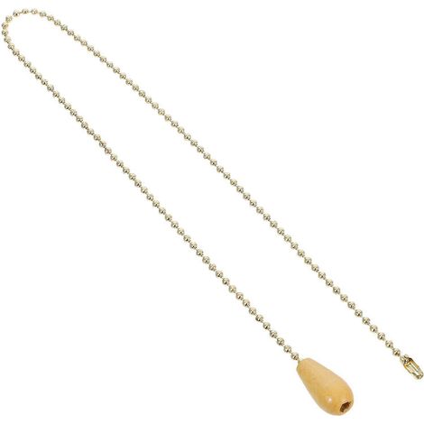 Chaînette en bois massif avec poignée et cordon d'alimentation pour lampe suspendue, ornée de perles et de billes fonctionnelles, idéale pour la salle de bain, la chambre ou le salon. (1/3)