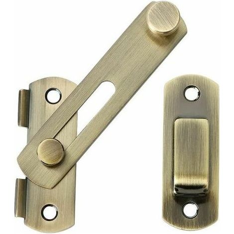 Verrou de porte coulissante, verrou à bascule avec vis pour porte, fenêtre, armoire et jardin, alliage de zinc finition brossée (1/5)