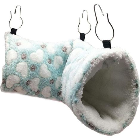 Small Animal Hanging Tunnel Hamster Super Soft Plush Tunnel Hammock (Green) (1/5)