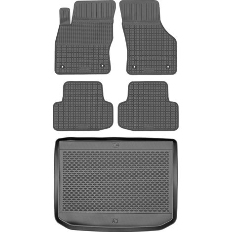 Set di tappetini in gomma per auto e tappetino per bagagliaio per Audi A3 III 8V Sportback dal 2013 al 2020. (1/5)