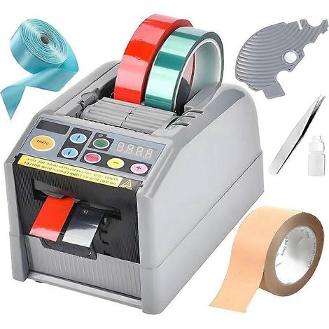 Automatischer Klebebandabroller, elektrischer Klebebandschneider mit Silikonrad, maximale Schnittlänge 999 mm, Bandbreite 6–60 mm, US-Stecker (1/5)