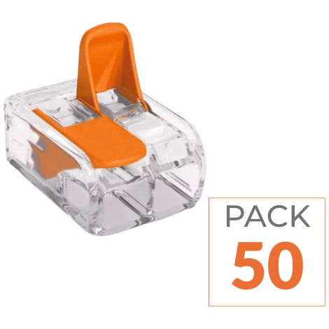 Pack de 50 - Borne de raccordement à levier 2 entrées - SILAMP