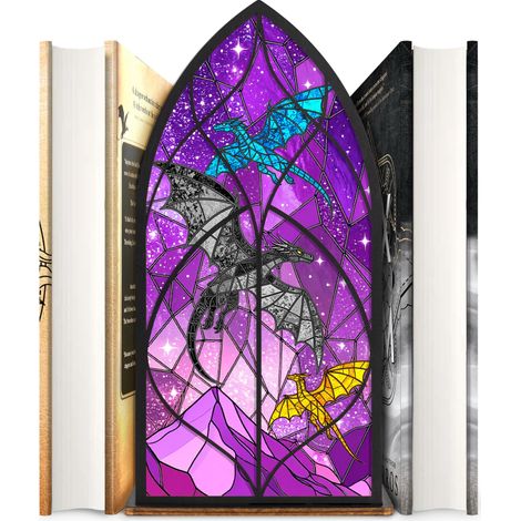 Kit d'aménagement de coin lecture sur le thème des dragons fantastiques, décor détaillé de type diorama pour étagère, idéal pour les lecteurs et les amoureux des livres, idée cadeau littéraire unique.