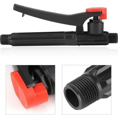 Poignée pulvérisateur à gâchette pour tuyau, accessoire d'arrosage jardin, noir (1/4)