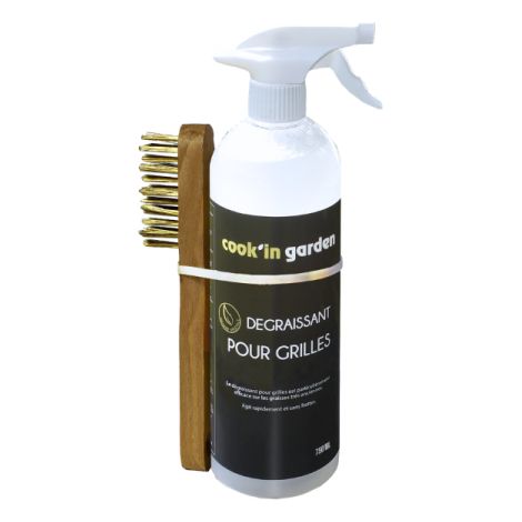 Limpiador desengrasante para parrillas de barbacoa 750 ml con cepillo Cook'in Garden (1/5)