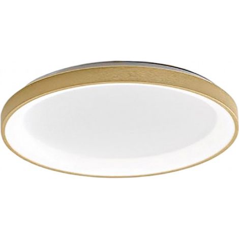 Plafonnier Krizia 50W Led 3000K, Gradable Phase Cut, Cadre Aluminium Or Brossé, Diffuseur Acrylique Opale - Gealuce (1/5)