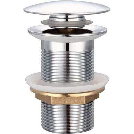 Accessoires de vidange d'évier, évier standard G 1/1 sans trop-plein, bouchon de vidange universel à retour automatique FID pour évier de piscine en cuivre chromé sans trop-plein (1/5)