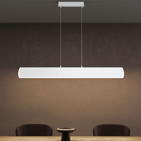 Pendelleuchte 100cm LED Hängelampe Dimmbar mit Fernbedienung 3000K/4000K/6000K Verstellbares Kabel 20W Weiß Hängeleuchte für Esszimmer Wohnzimmer Schlafzimmer