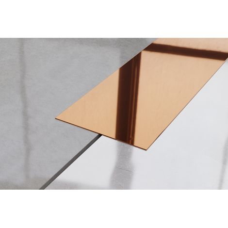 Dekorative Wandleiste aus Edelstahl 10cm x 244cm - Glänzendes Kupfer (1/4)