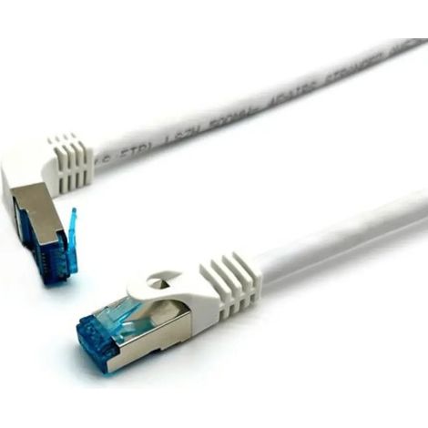 Rj45 Cat6a S/ftp Angled Patch Cord 0.5m Grey 605807
