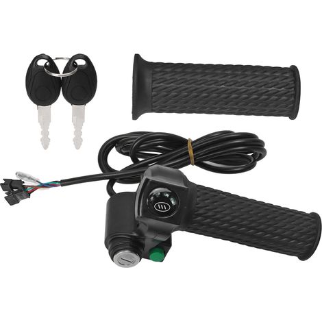 Gasgriffset für E-Bikes mit 2 Lenkern, Geschwindigkeitsregler, 4 Kontrollleuchten, Tempomatfunktion, 48V-Fahrradzubehör (1/5)