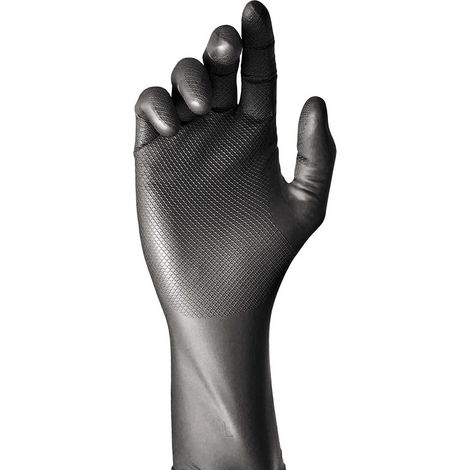 Gants Nitrile Noir Juba T7 Protection Jetable Sans Poudre - Juba